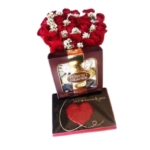 Cachepot de Rosas + Ferrero Rocher  ( 8 und ) ou Chocolate Importado