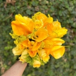 Buquê de Noiva de Tulipas, Rosas e Callas Amarelas