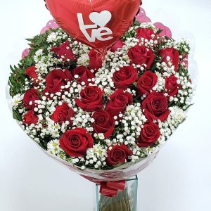 Buquê de Rosas com Balão