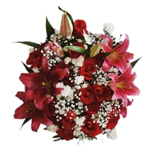Buquê de Rosas e Lírios