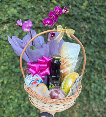 Cesta Felicidade com Orquídea